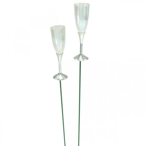 Mini šampano taurė Naujųjų metų išvakarių dekoracija lipniam 7,5cm 24vnt