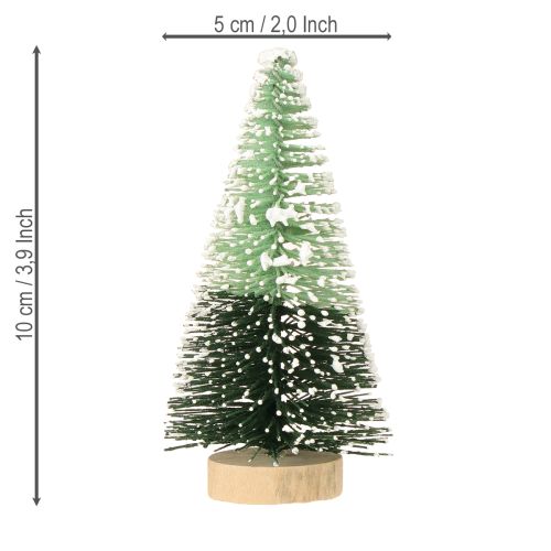 Floristik24 Mini dirbtinė Kalėdų eglutė su sniegu Ø5cm A10cm 6 vnt.
