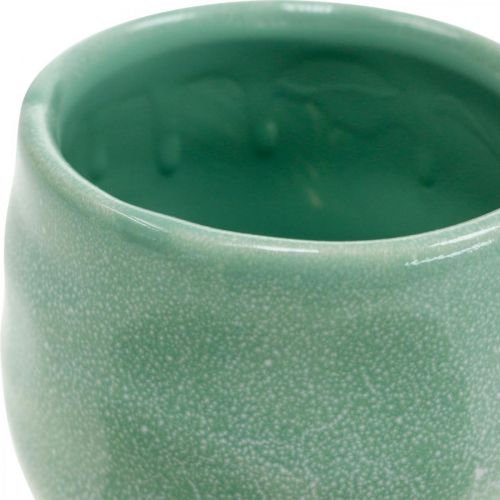 Floristik24 Mini vazonėlis, keraminis indas, dekoratyvinis žibintas, augalų vazono bangų raštas Ø8cm 6vnt