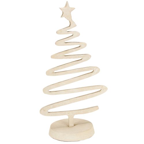 Floristik24 Mini Kalėdų eglutės metalinė dekoracija iš molio, smėlio spalvos, aukštis 30 cm