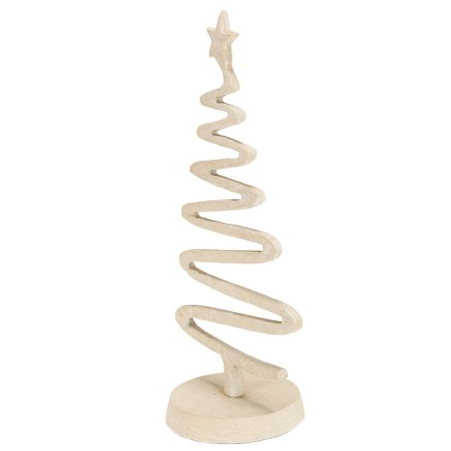 daiktų Mini Kalėdų eglutės metalinė dekoracija iš molio, smėlio spalvos, aukštis 30 cm