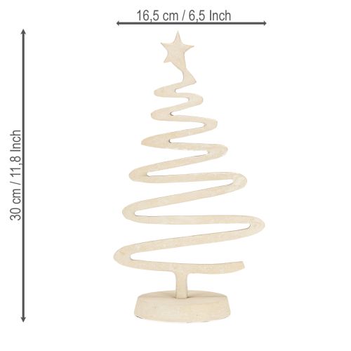 daiktų Mini Kalėdų eglutės metalinė dekoracija iš molio, smėlio spalvos, aukštis 30 cm