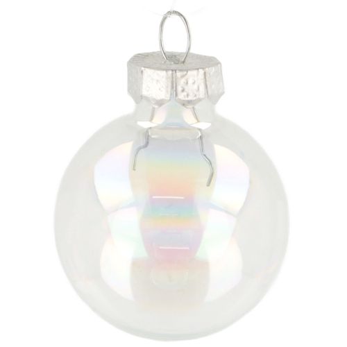 Floristik24 Mini kalėdiniai stikliniai rutuliukai, vaivorykštiniai, skaidrūs, 3 cm, 22 vnt.