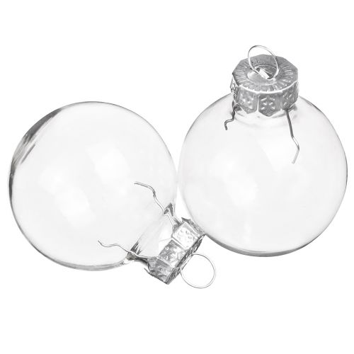daiktų Mini kalėdiniai rutuliukai stikliniai retro skaidrūs Ø3cm 22 vnt