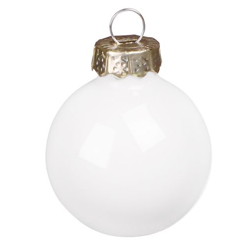 daiktų Mini kalėdiniai rutuliai balto stiklo emalio Ø3cm 22 vnt