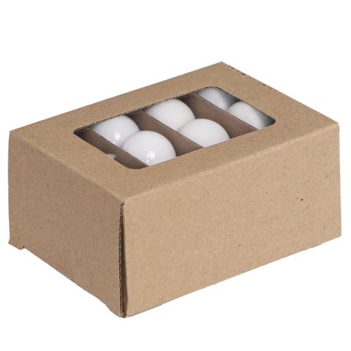 daiktų Mini kalėdiniai rutuliai balto stiklo emalio Ø3cm 22 vnt