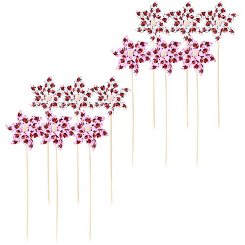 daiktų Mini Vėjo malūnėlis Ladybug Decoration Balta Alyvinė Ø8cm 12 Vnt