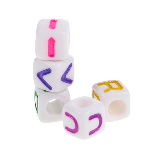 Floristik24 Mini kubeliai su raidėmis 7mm spalvoti 90g
