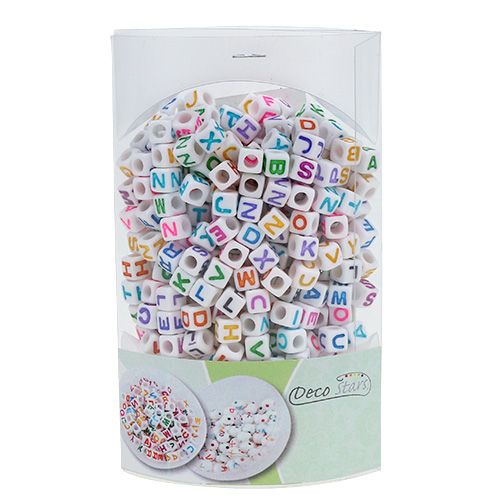 Floristik24 Mini kubeliai su raidėmis 7mm spalvoti 90g