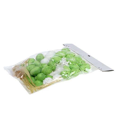 Floristik24 Mini kiaušinis žaliai baltas 2,5cm 48 vnt