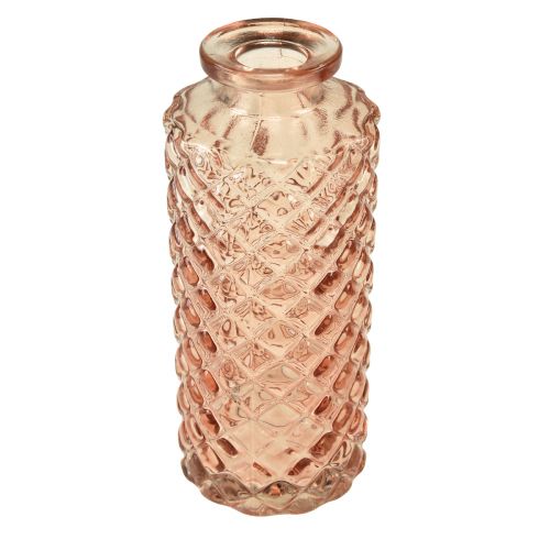 Floristik24 Mini stiklinė vaza deimantų krištolinis atrodo rudas H13,5cm 4vnt