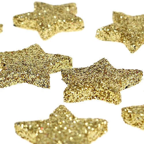 daiktų Mini blizgučiai aukso spalvos 2,5 cm 96 vnt