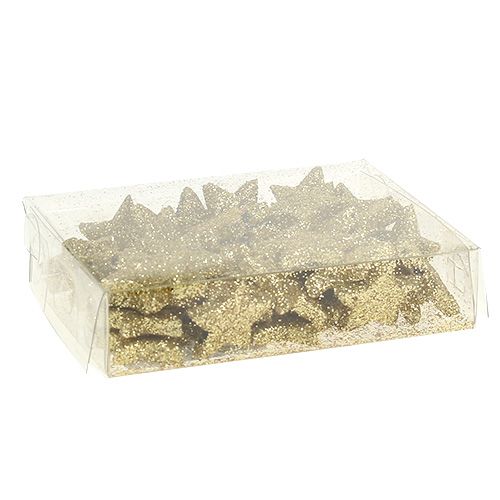 daiktų Mini blizgučiai aukso spalvos 2,5 cm 96 vnt