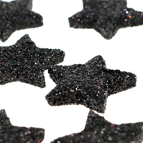daiktų Mini blizganti žvaigždė juoda 2,5 cm 96 vnt