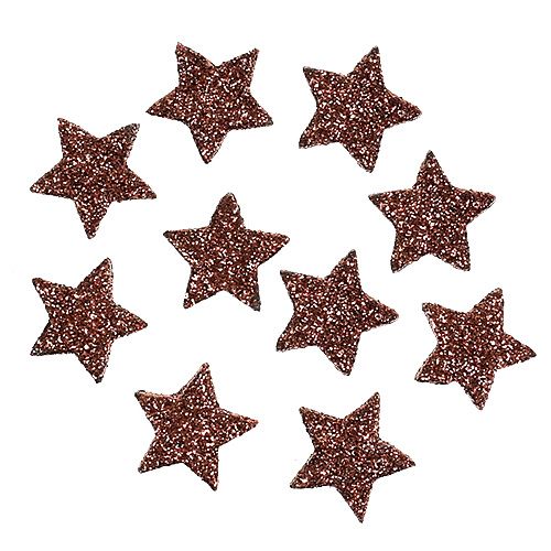 Floristik24 Mini blizgučių žvaigždutė rudai pabarstymui 2,5cm 48 vnt