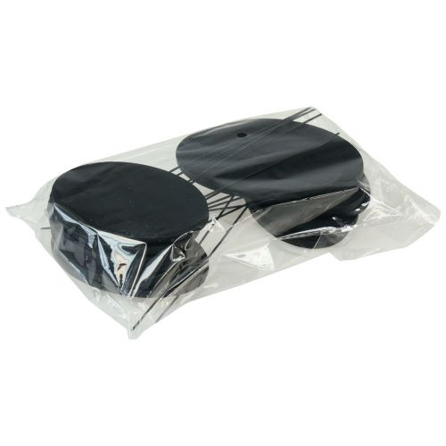 daiktų Mini lenta juoda ovali metalinis kištukas 7,5x4,5 cm 12vnt