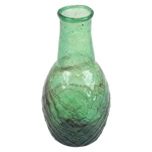 Mini vaza žalia stiklinė vaza gėlių vaza deimantai Ø6cm H11,5cm