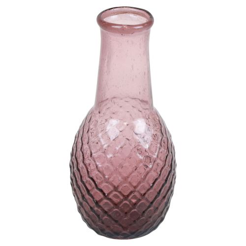 Floristik24 Mini Vaza Violetinė Stiklinė Vaza Gėlių Vaza Stiklo Deimantai Ø6cm H12cm