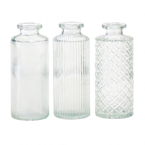 Floristik24 Mini vazos stiklinės dekoratyvinės butelio vazos Ø5cm H13cm 3vnt