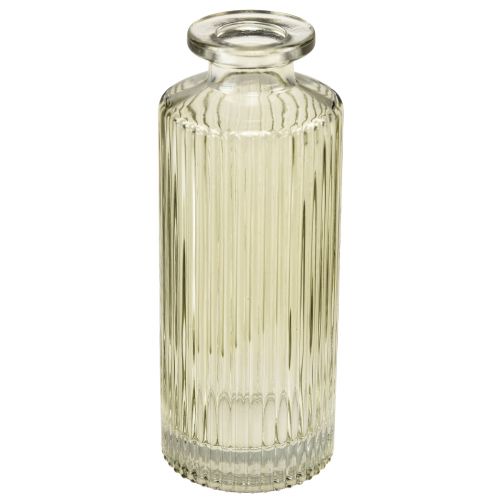daiktų Mini vazos stiklinės su grioveliais retro gėlių vaza žalia Ø5cm 4vnt