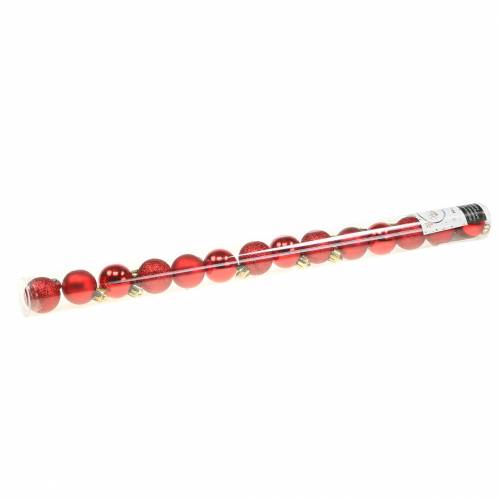 daiktų Mini Kalėdinis kamuoliukas raudonas Ø3cm 14 vnt
