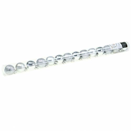daiktų Mini Kalėdinis kamuoliukas sidabrinis Ø3cm 14 vnt