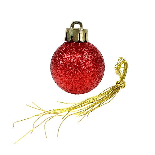 daiktų Mini Kalėdinis kamuoliukas raudonas Ø3cm 14vnt
