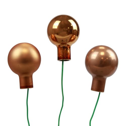 daiktų Mini kalėdiniai rutuliukai ant vielos stiklo oranžinės spalvos Ø2cm 140 vnt