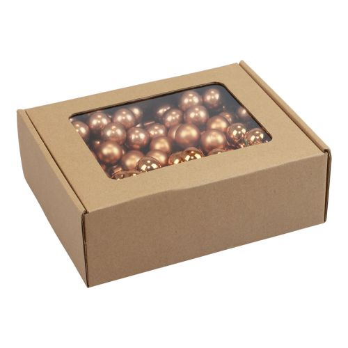 daiktų Mini kalėdiniai rutuliukai ant vielos stiklo oranžinės spalvos Ø2cm 140 vnt