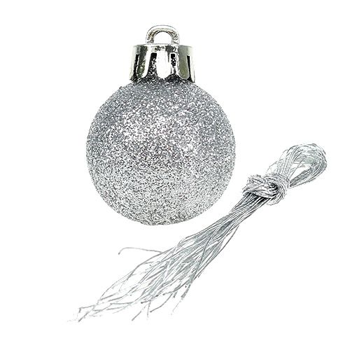 daiktų Mini Kalėdinis kamuoliukas sidabrinis Ø3cm 14vnt