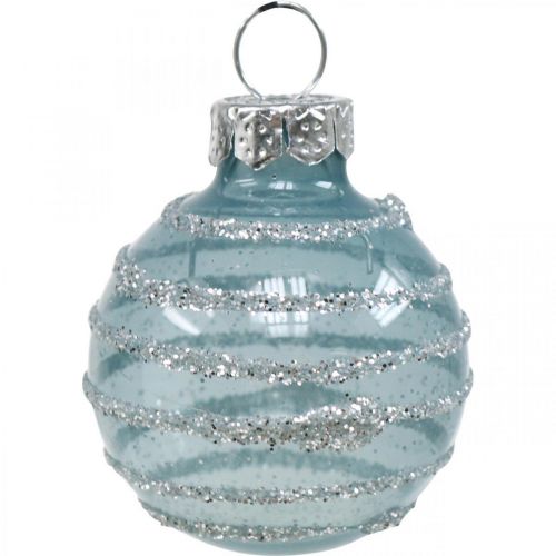 daiktų Mini kalėdiniai kamuoliukai mėlyni tikro stiklo Ø3cm 9vnt