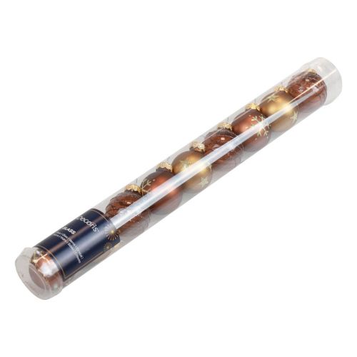 Floristik24 Mini kalėdiniai rutuliai stikliniai auksiniai rudi stiklo rutuliai Ø3cm 9vnt
