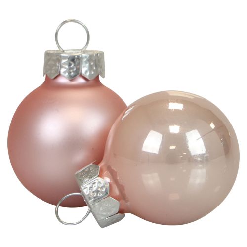 Floristik24 Mini kalėdiniai kamuoliukai stiklas rožinis matinis/blizgus Ø2,5cm 20 vnt