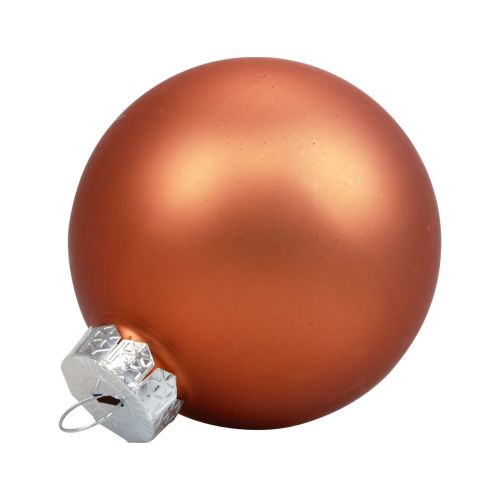 Mini kalėdiniai rutuliai stikliniai raudonai rudi stikliniai rutuliukai Ø4cm 24vnt