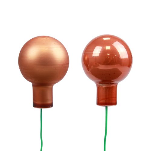 daiktų Mini kalėdiniai rutuliukai ant vielos stiklo raudonos oranžinės spalvos Ø2cm 140 vnt