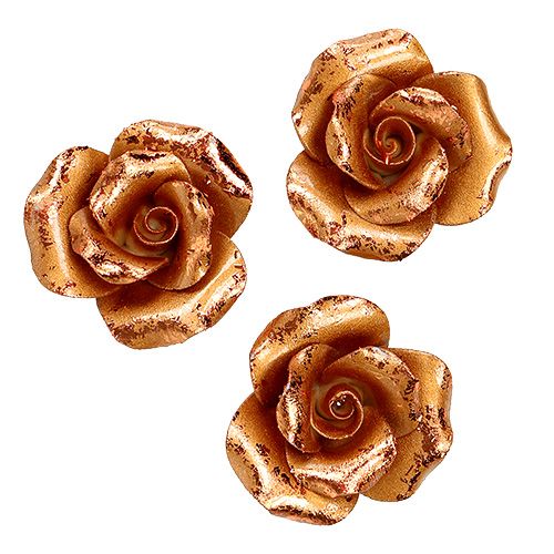 Floristik24 Mini rožės varinės 4cm 8vnt