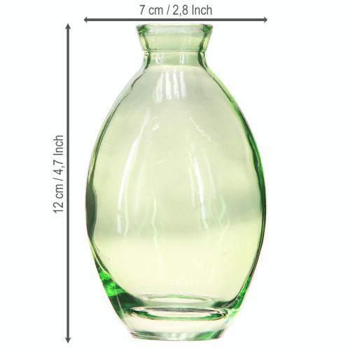 daiktų Mini vazos stiklinės svogūninės stiklinės vazos žaliai tonuotas H12cm 6 vnt