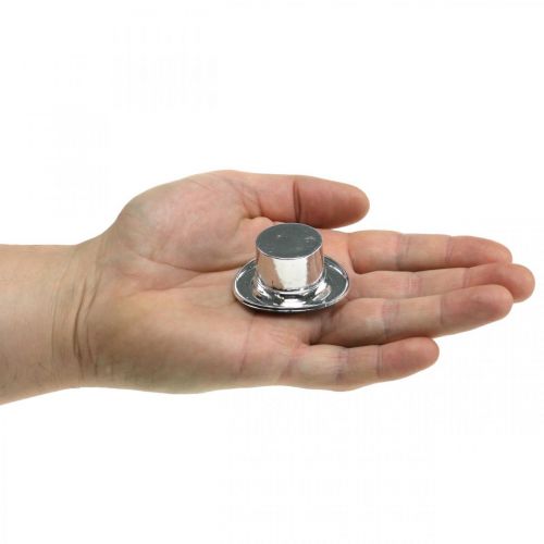 Floristik24 Mini cilindras, Naujųjų metų išvakarių barstymo dekoracija, stalo puošmena naujametiniam sidabrui H2,5cm L5cm 9 vnt.