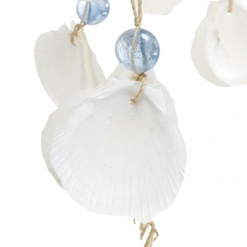 daiktų Mobilūs kriauklių vėjo varpeliai jūrinė dekoracija pakabinimui balta, mėlyna 46cm