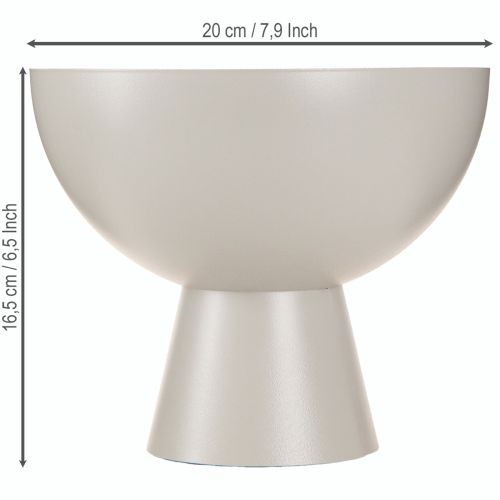 daiktų Modernus augalinis dubuo metalinis dekoratyvinis trofėjus pilkas Ø20cm H16.5cm