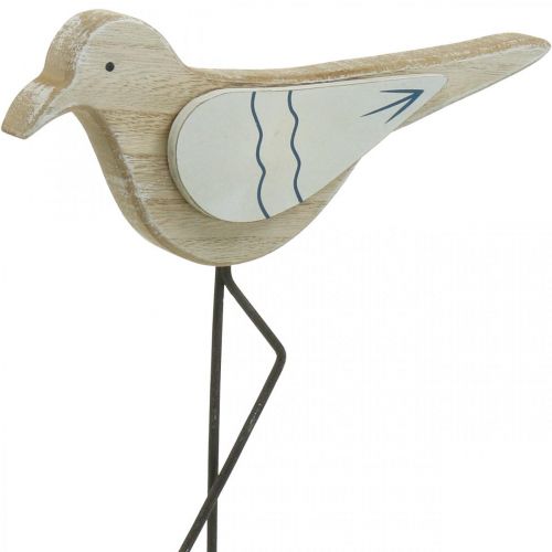 daiktų Jūros dekoracija, deko žuvėdra iš medžio, skurdus prašmatnus, mėlyna ir balta H32cm