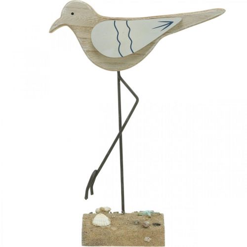 daiktų Jūros dekoracija, deko žuvėdra iš medžio, skurdus prašmatnus, mėlyna ir balta H32cm