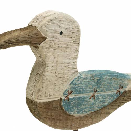 Floristik24 Žuvėdra mediena mėlyna balta 20cm × 5cm H25cm