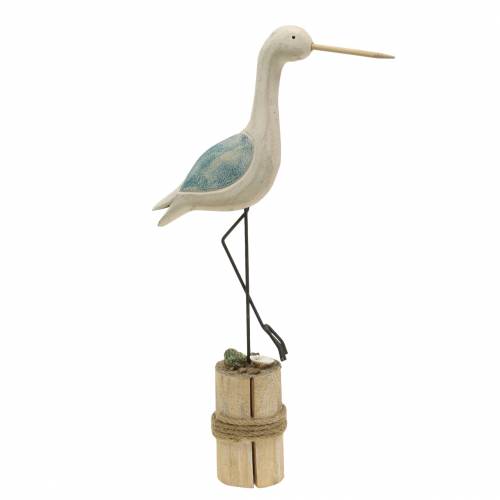 Floristik24 Wader mediena balta mėlyna 21,5x5,5cm H37cm