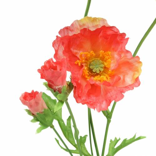 Floristik24 Dirbtinė aguonų rožinė, geltona aguonų šilkinė gėlė 67cm