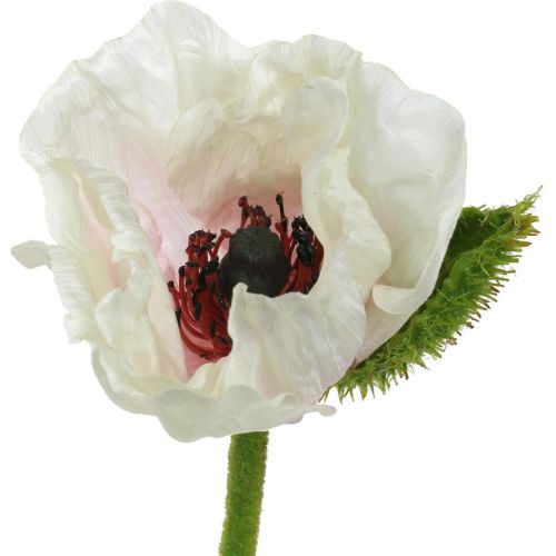 Dirbtinės aguonos, šilkinė gėlė baltai rožinė L55/60/70cm rinkinyje 3 vnt
