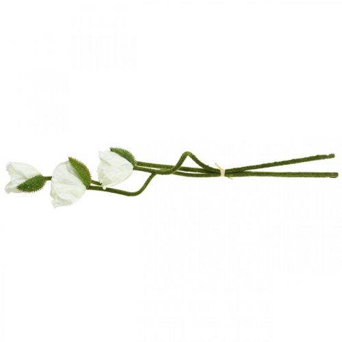 daiktų Dirbtinė gėlė Dirbtinė aguona Kukurūzų Rožė Balta L55/60/70cm Rinkinys iš 3 vnt.