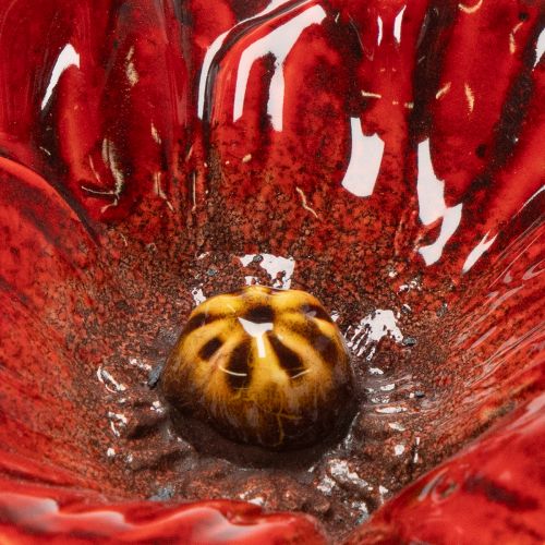 daiktų Sodo kuolas aguonos formos keramikinis, neįprasto dizaino gėlynams, 52 cm, 2 vnt.