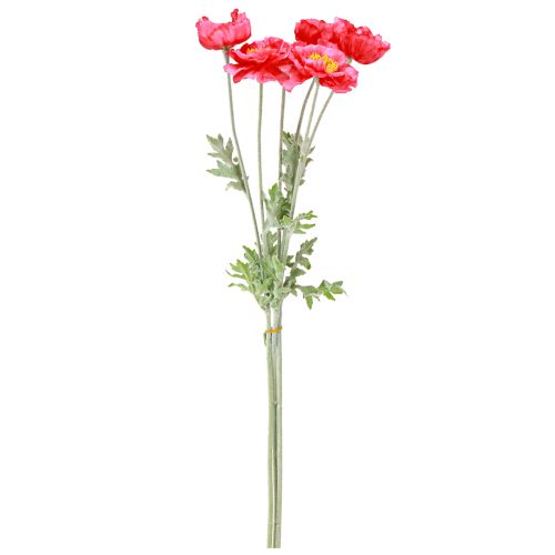 daiktų Aguonos Dirbtinės Rožinės Dirbtinės Gėlės Ø6–7cm L78cm 3vnt.