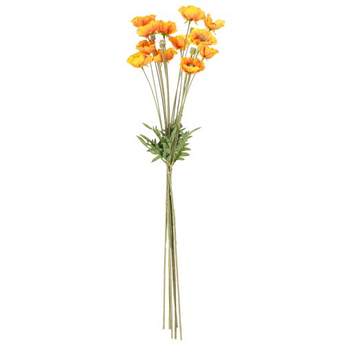daiktų Aguonų puošmena dirbtinių gėlių puokštė oranžinė 78cm 6vnt